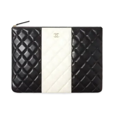 CHANEL Classic Pouch Lambskin "Black White"