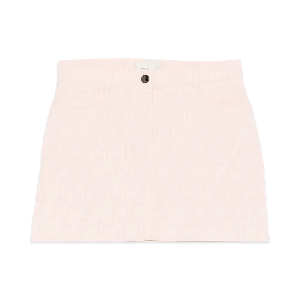 FENDI Kids FF Cotton Denim Skirt "Pink"