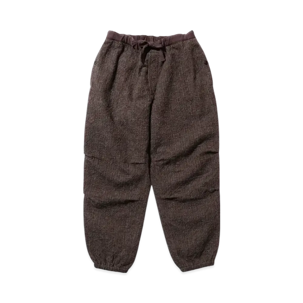 BEAMS GYM Pants Wide Alpaca Tweed "Brown"