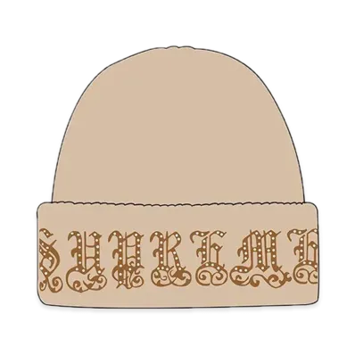 Supreme Old English Rhinestone Beanie "Tan"