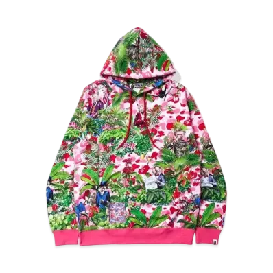 A BATHING APE BAPE® X MONKEY 47 PULLOVER HOODIE "Pink"