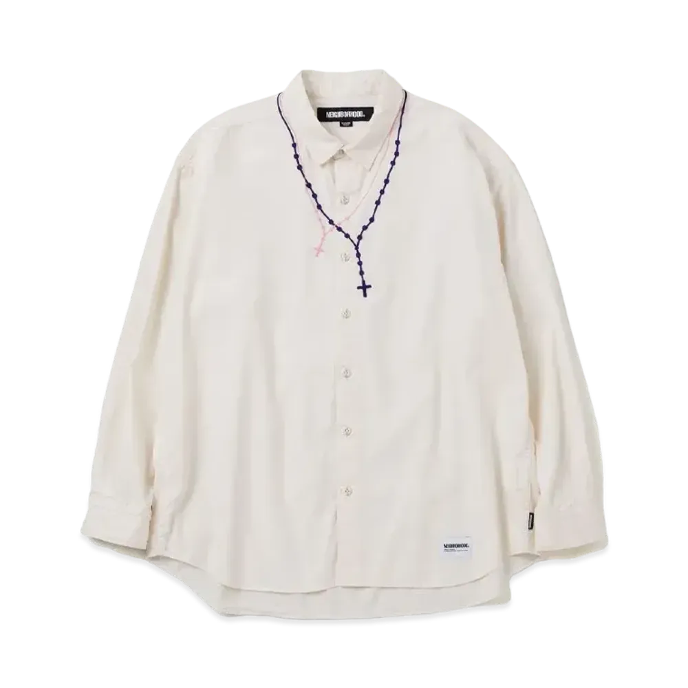 NEIGHBORHOOD Double Cross Embroidery Shirt LS "Natural"
