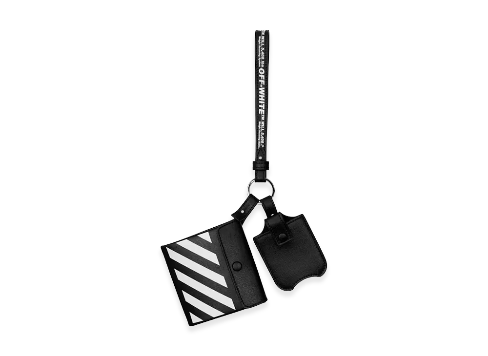 Off-White Diag Stripe Pouch-Detail Keychain "Black/White"