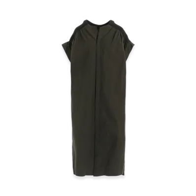 Y's Cotton/Linen Rib Fly Open Dress "Khaki"