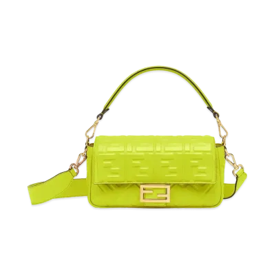 FENDI Baguette Nappa Leather Bag "Acid Green"