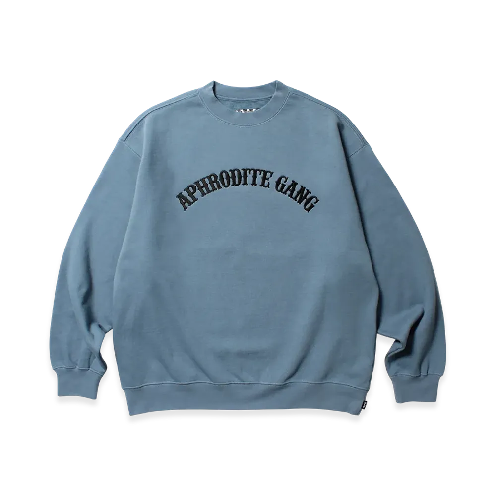 APHRODITEGANG Arch Logo Crew Neck Sweat Shirt "Blue Gray"
