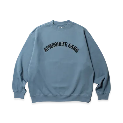 APHRODITEGANG Arch Logo Crew Neck Sweat Shirt "Blue Gray"