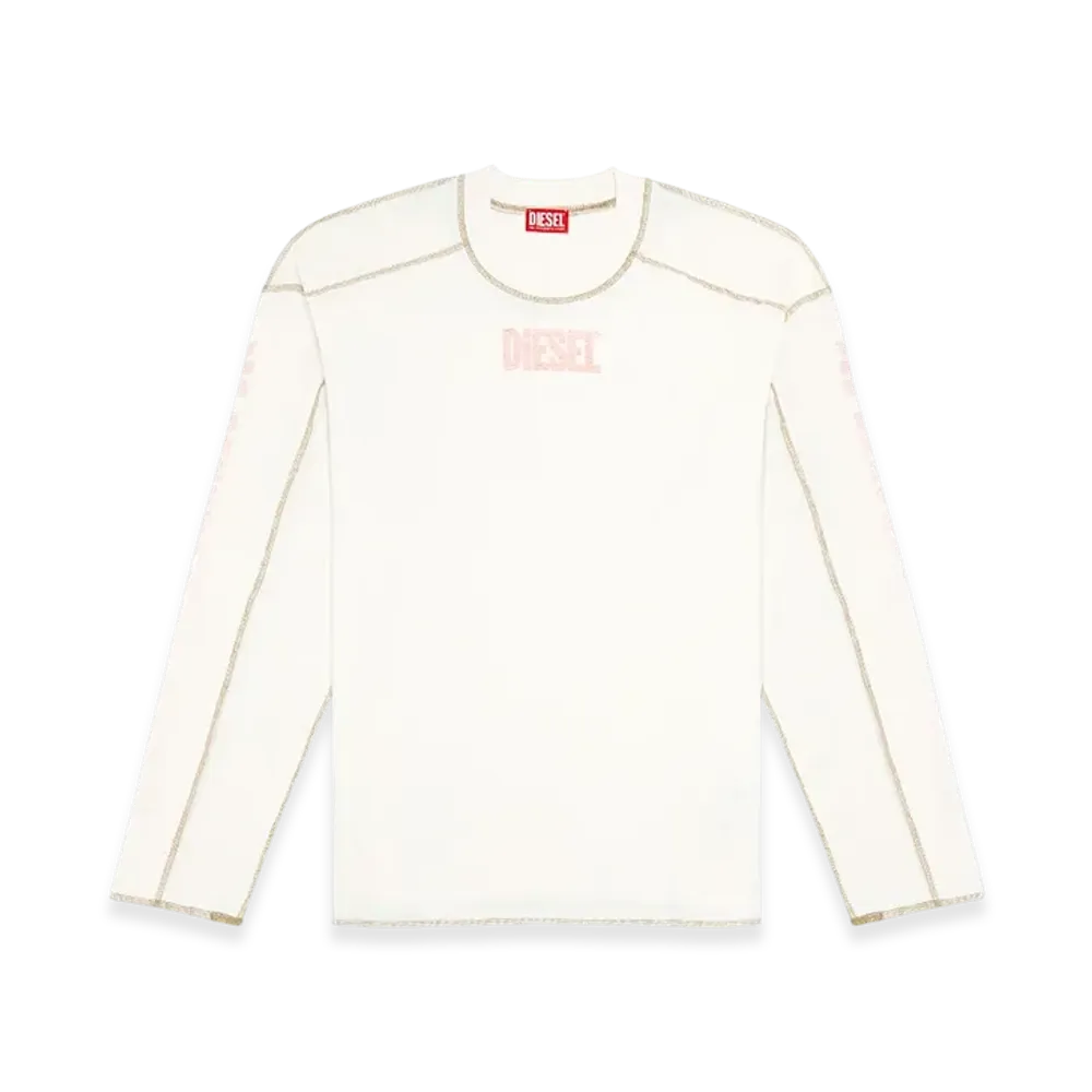 Diesel T-Craor-LS Long-Sleeve T-Shirt With Inside-Out Effect "White"