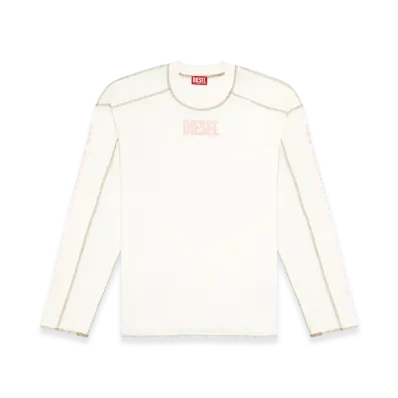 Diesel T-Craor-LS Long-Sleeve T-Shirt With Inside-Out Effect "White"