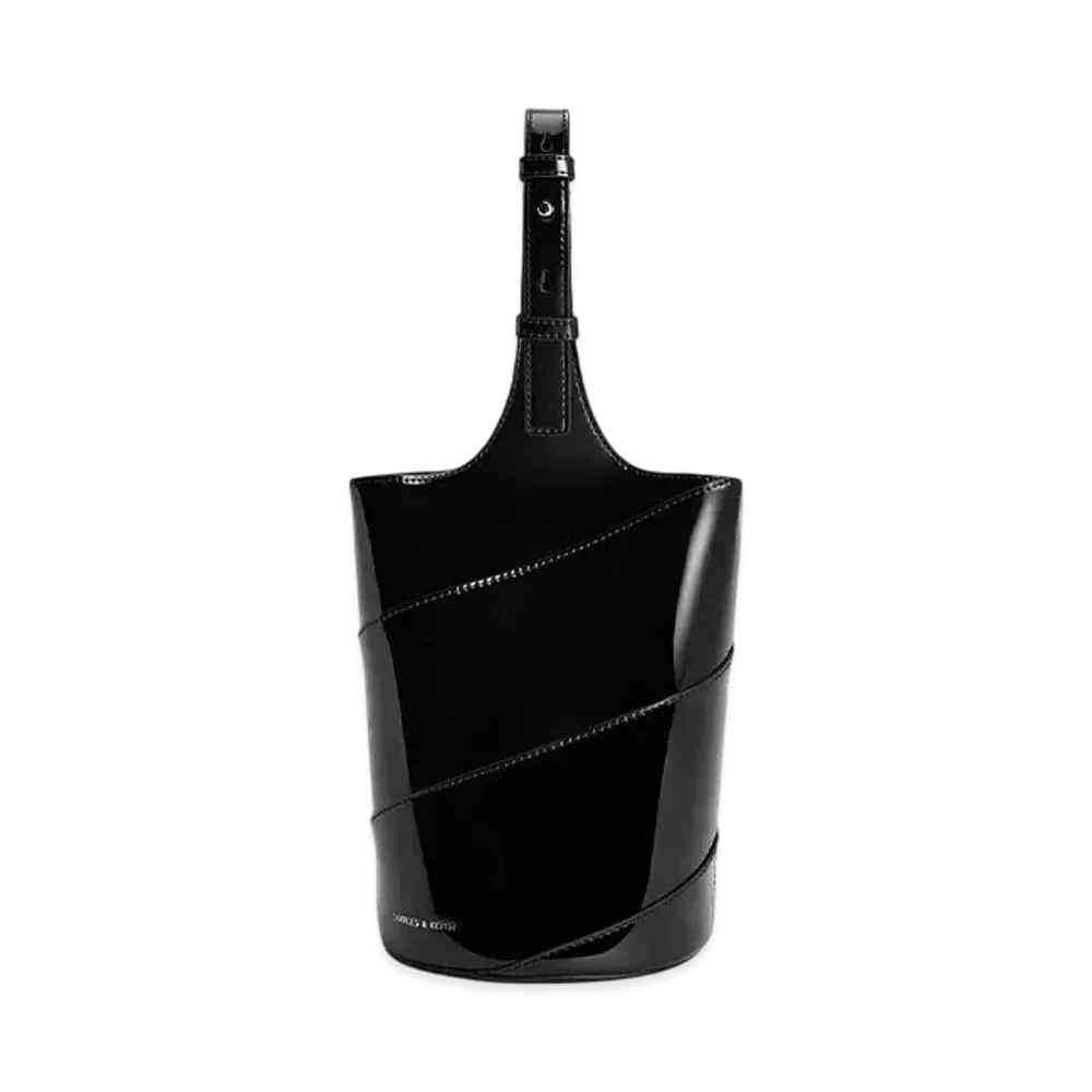 CHARLES & KEITH Torin Cylinder Bucket Bag "Noir"