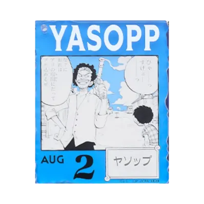 BANDAI "Ichiban Kuji" -ONE PIECE BASE SHOP Lottery 366DAYS OF BIRTHDAYS- Birth Month January-March Ryo Colors Acrylic Block Charm Prize 8/2 Yasopp