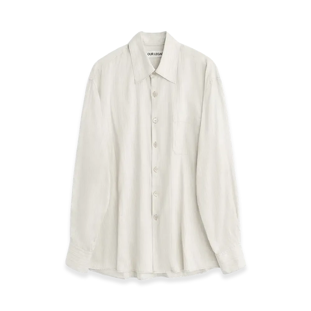 OUR LEGACY Above Shirt "Faded Bone Windstripe Lyocell"