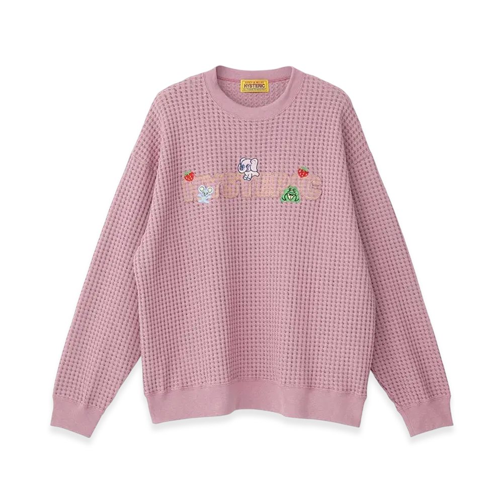 HYSTERIC GLAMOUR Hysteric Homies Embroidery Oversized Sweatshirt "Pink"
