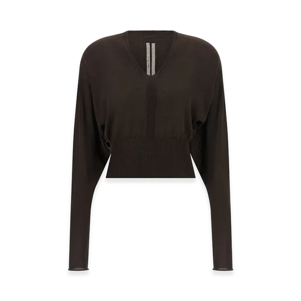 Rick Owens Women's v Cropped Top "Brown"