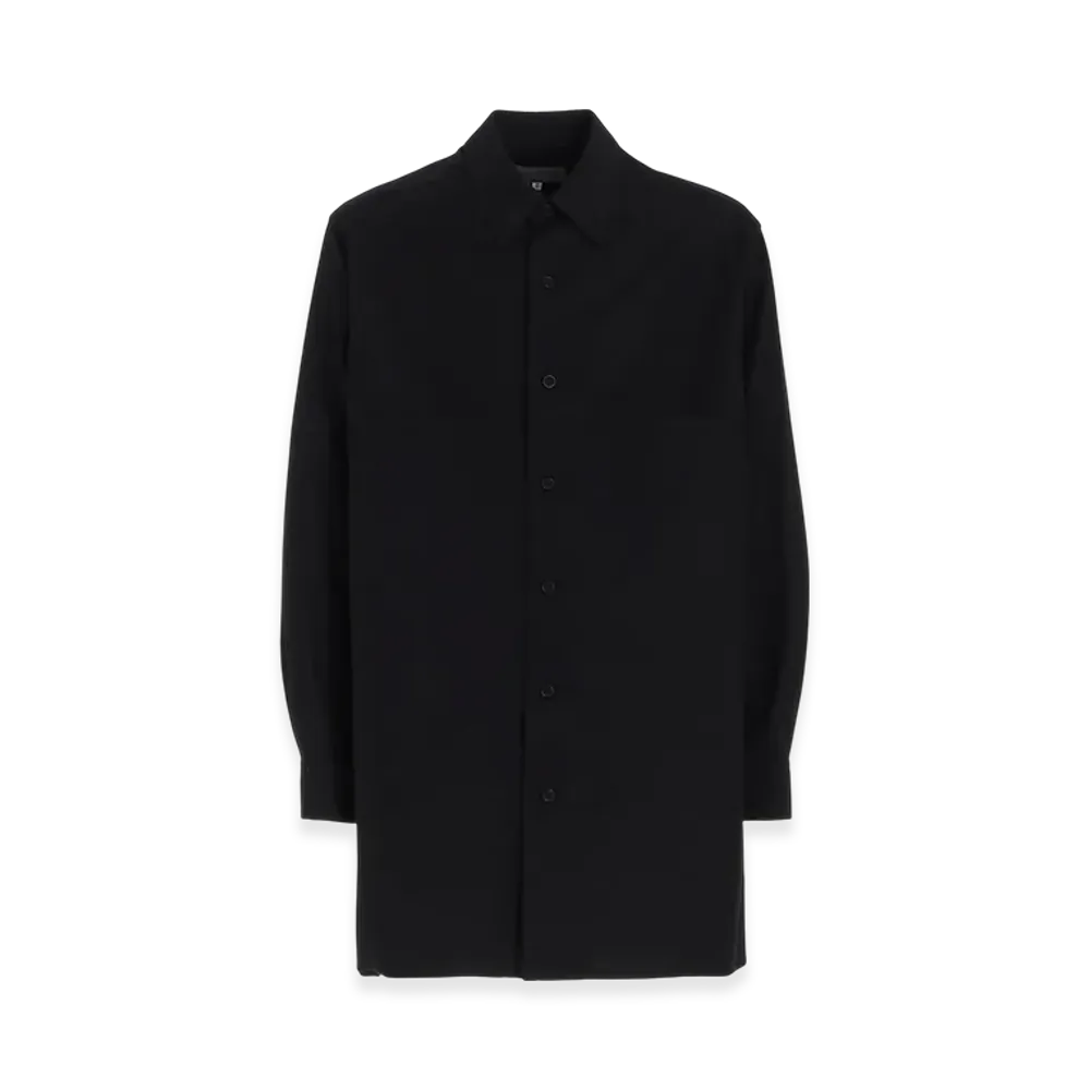 Yohji Yamamoto POUR HOMME Wide Twill Double Collar Oversize Shirt "Black"