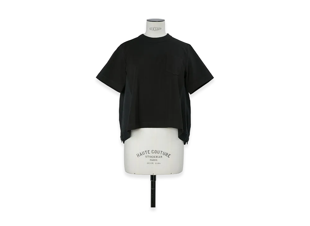 sacai Women's Denim x Cotton Jersey T-Shirt "Black"