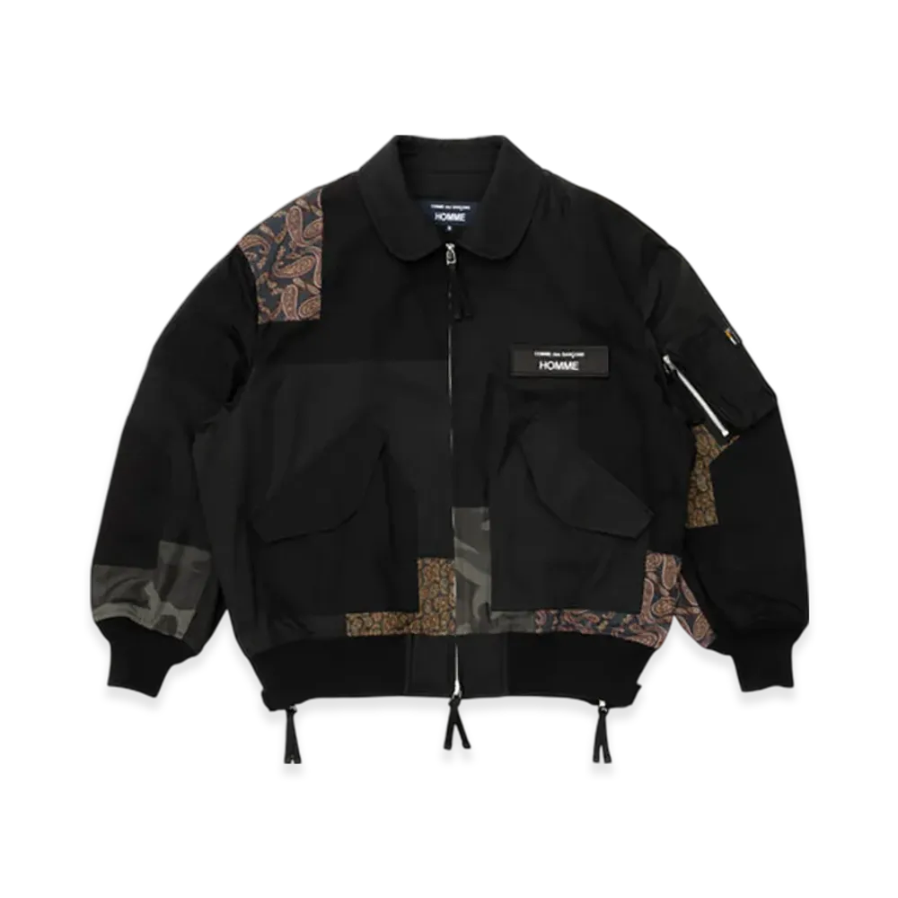 COMME des GARCONS HOMME Cotton Nylon Back Satin "Black/Mix"