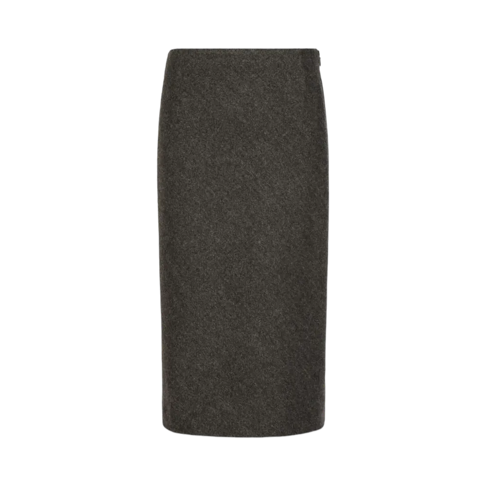 Maison Margiela Women's Herringbone A-Line Skirt "Dark Gray"