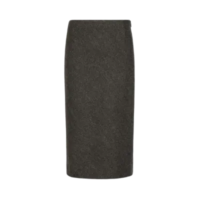 Maison Margiela Women's Herringbone A-Line Skirt "Dark Gray"