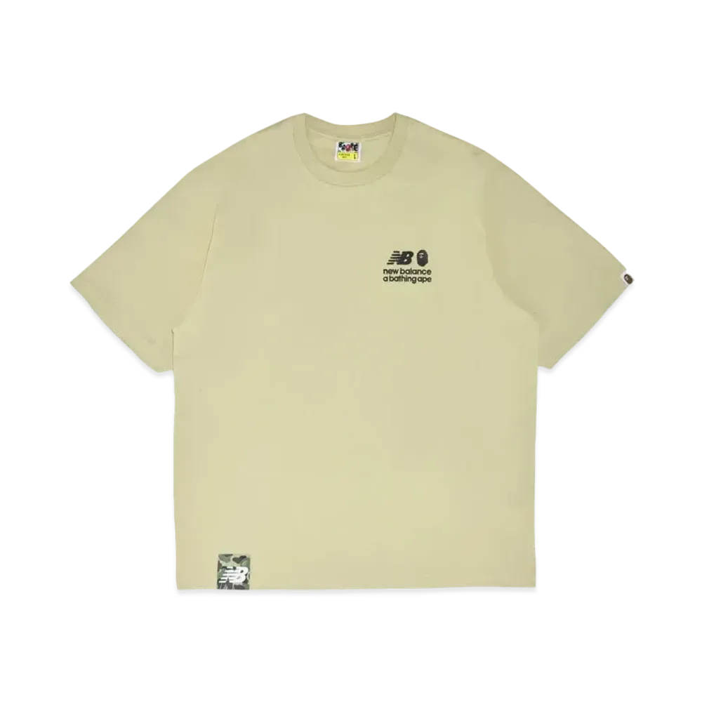 A BATHING APE x NEW BALANCE APE HEAD RELAXED FIT TEE "Beige"