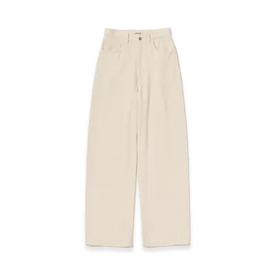AURALEE Silk Nep Denim 5P Wide Pants "Ivory White"