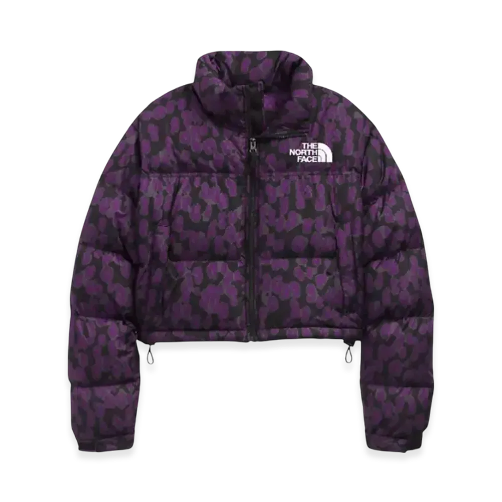The North Face Women'sPrint Nuptse Short Jacket "Gravity Purple Leopard Print"