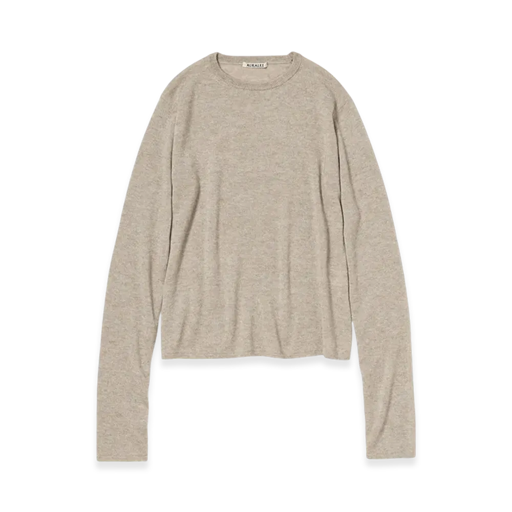 AURALEE Women's Super Fine Cashmere Silk Knit P/O "Top Beige"