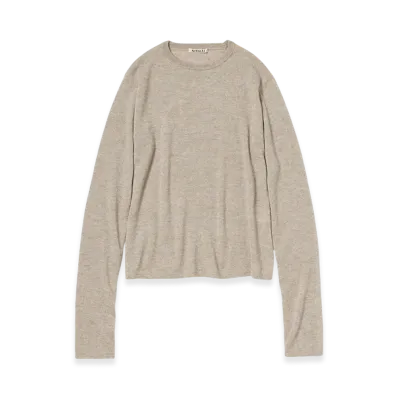 AURALEE Women's Super Fine Cashmere Silk Knit P/O "Top Beige"