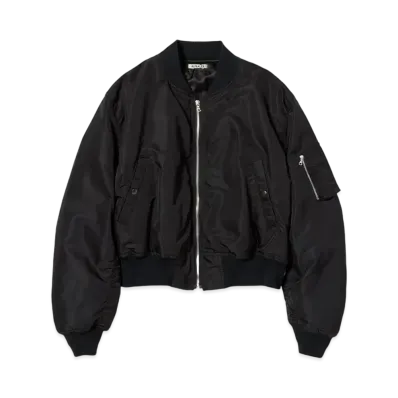 AURALEE High Density Silk Twill Flight Blouson "Black"