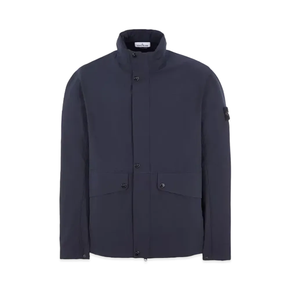 Stone Island 40327 Light Soft Shell-R_E.DYE Technology In Recycled Polyester "Blue"