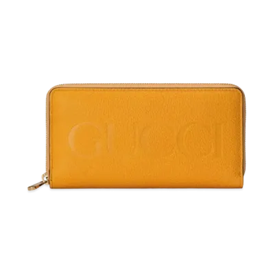 GUCCI Logo Zip Around Wallet "Yellow"