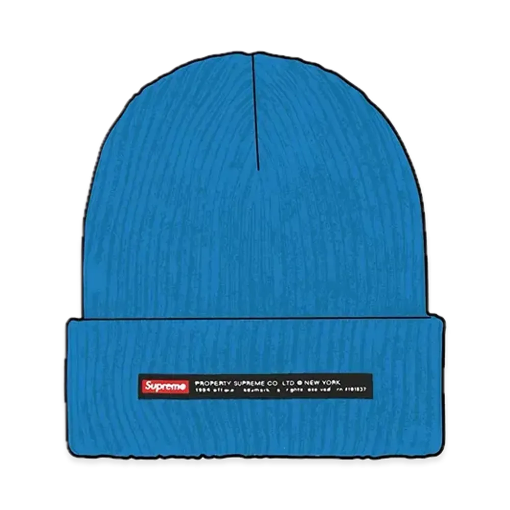 Supreme Property Label Beanie "Bright Blue"