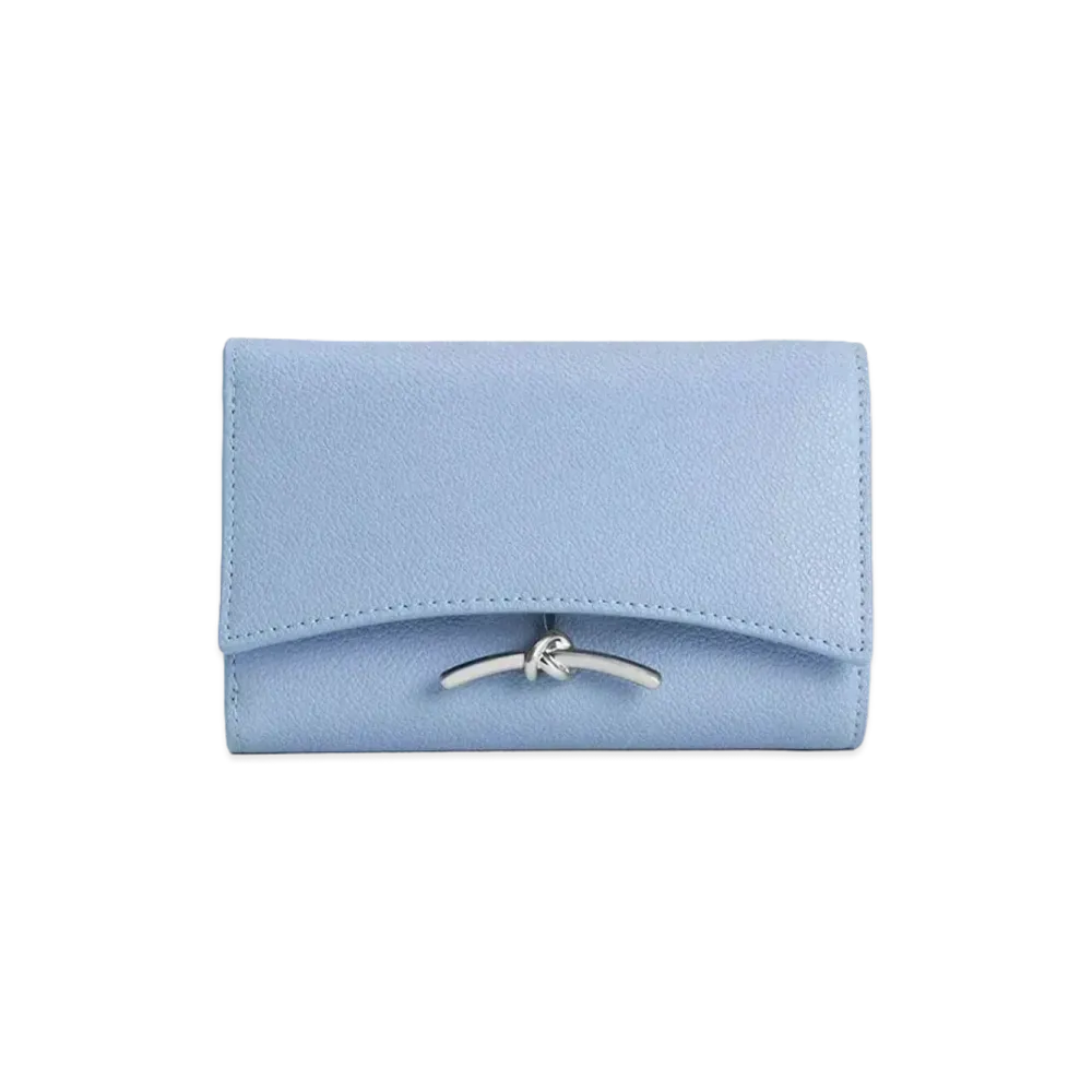 CHARLES & KEITH Huxley Metallic Accent Front Flap Wallet "LightBlue"