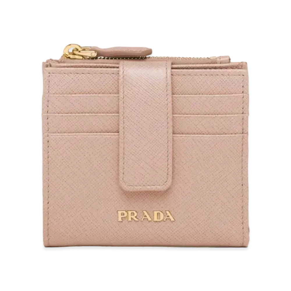 PRADA Saffiano Multicolor Wallet "Pink Beige/Red"