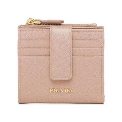 PRADA Saffiano Multicolor Wallet "Pink Beige/Red"