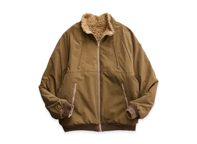 NICENESS Statton Shrunken Nylon & Molle Boa Reversible Jacket "Beige/Beige"