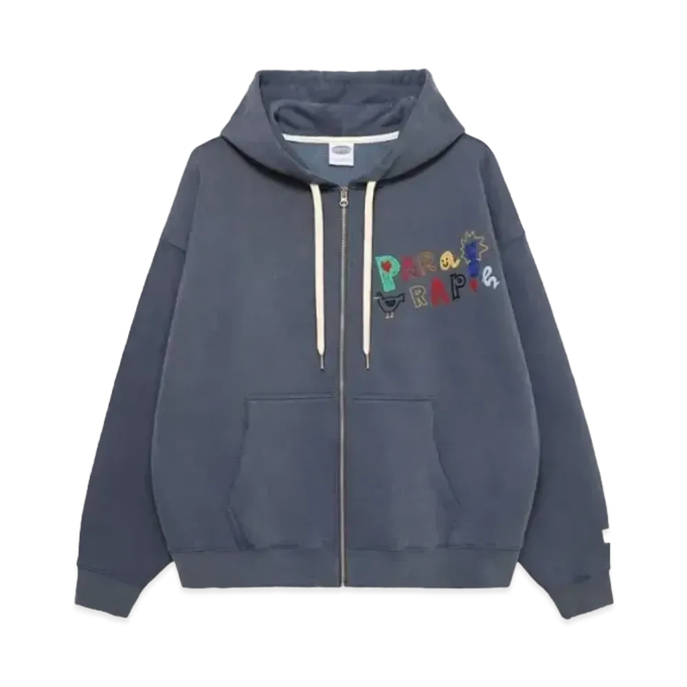 Paragraph Boucle Stitch Zip Hoodie "Navy"