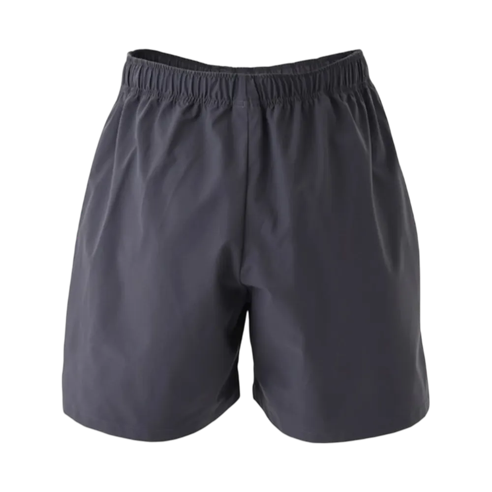 New Balance Black Out Collection Stretch Woven Shorts Only The Right Pocket Has A Zipper "Charcoal Gray"