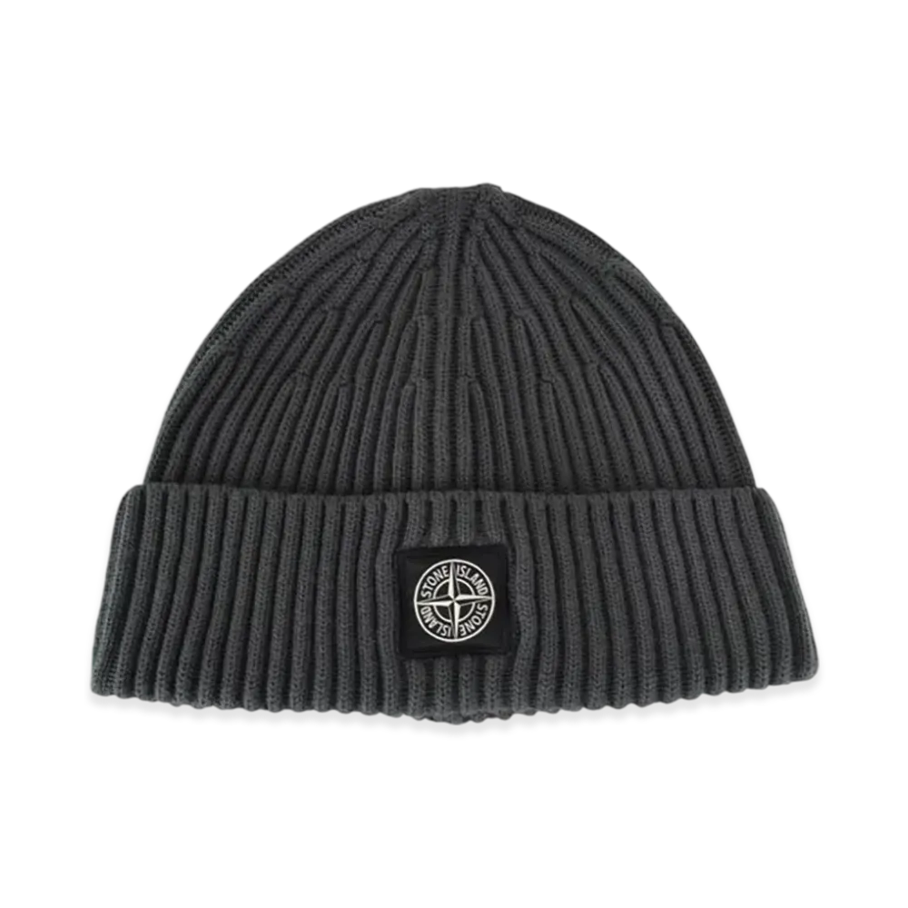 STONE ISLAND Logo Patch Beanie "Charcoal Gray"