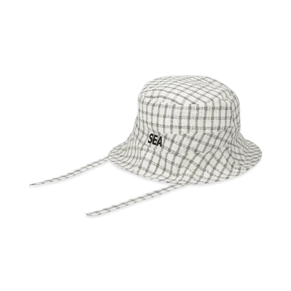 WIND AND SEA Plaid Logo Hat "White"