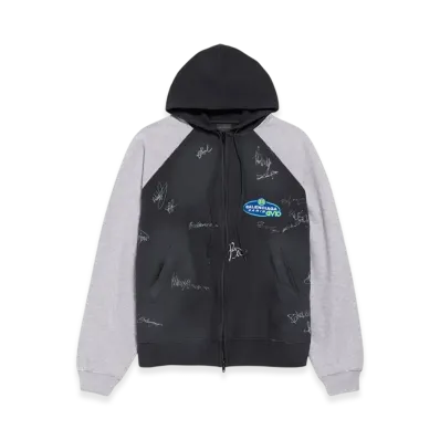 BALENCIAGA Banana Raglan Oversized Zip-Up Hoodie "Faded Black"