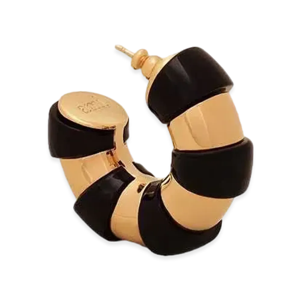 AMI PARIS Amicano Hoop Piercings "Black/Gold"