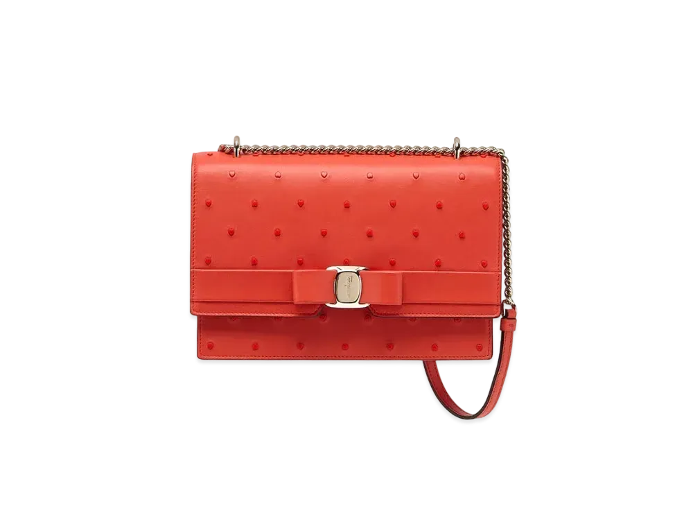 Salvatore Ferragamo Flap Shoulder Bag "Candy Apple Red/Flamingo"