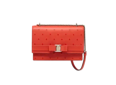 Salvatore Ferragamo Flap Shoulder Bag "Candy Apple Red/Flamingo"