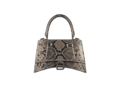 BALENCIAGA Women's Hourglass Small Top Handle Bag "Graphite/Black"