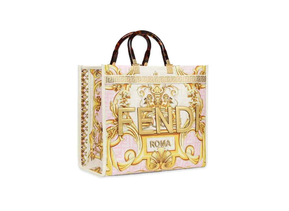 FENDI x Versace Fendace Printed White Leather Shopper "White"