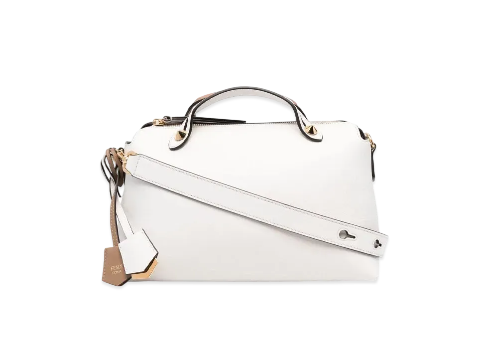 FENDI By The Way Medium & Leather Boston Bag "White"
