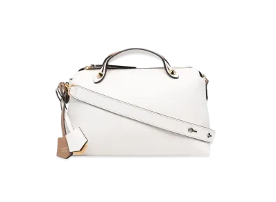 FENDI By The Way Medium & Leather Boston Bag "White"