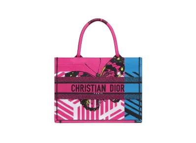 Dior Book Tote Medium Bag D-Jungle Pop Embroidery "Pink"