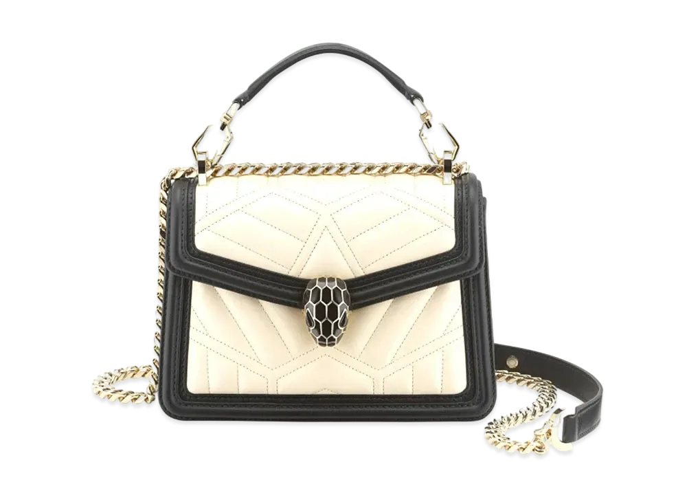 BVLGARI Serpenti Diamond Blast Crossbody Bag "White"